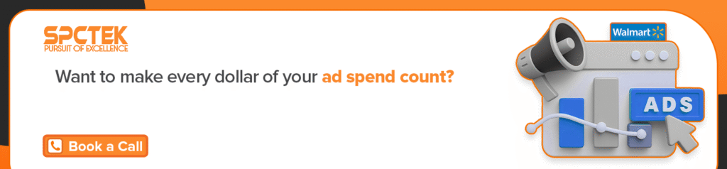 Book a call button for Walmart ads management