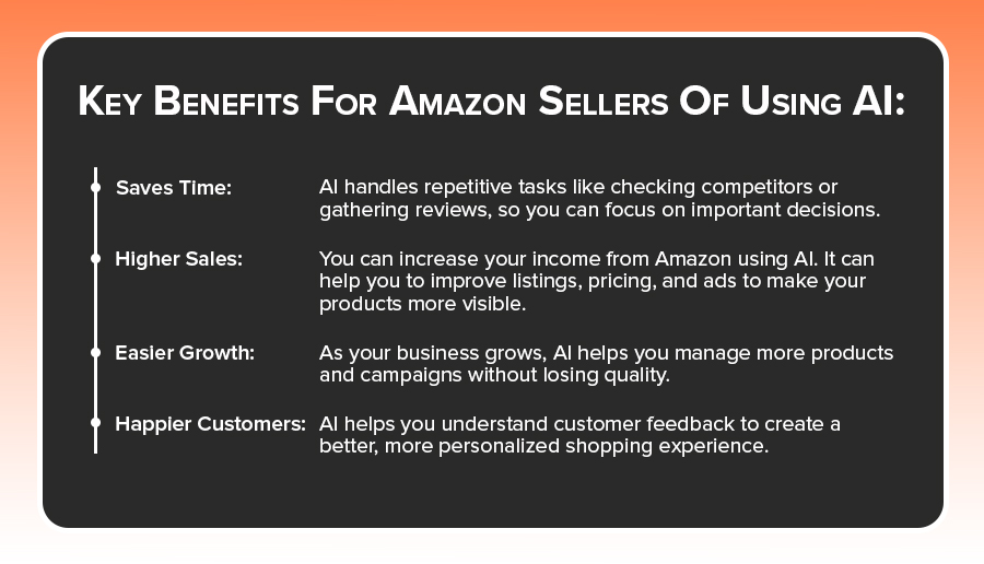 List of key benefits of using AI tools for Amazon sellers
