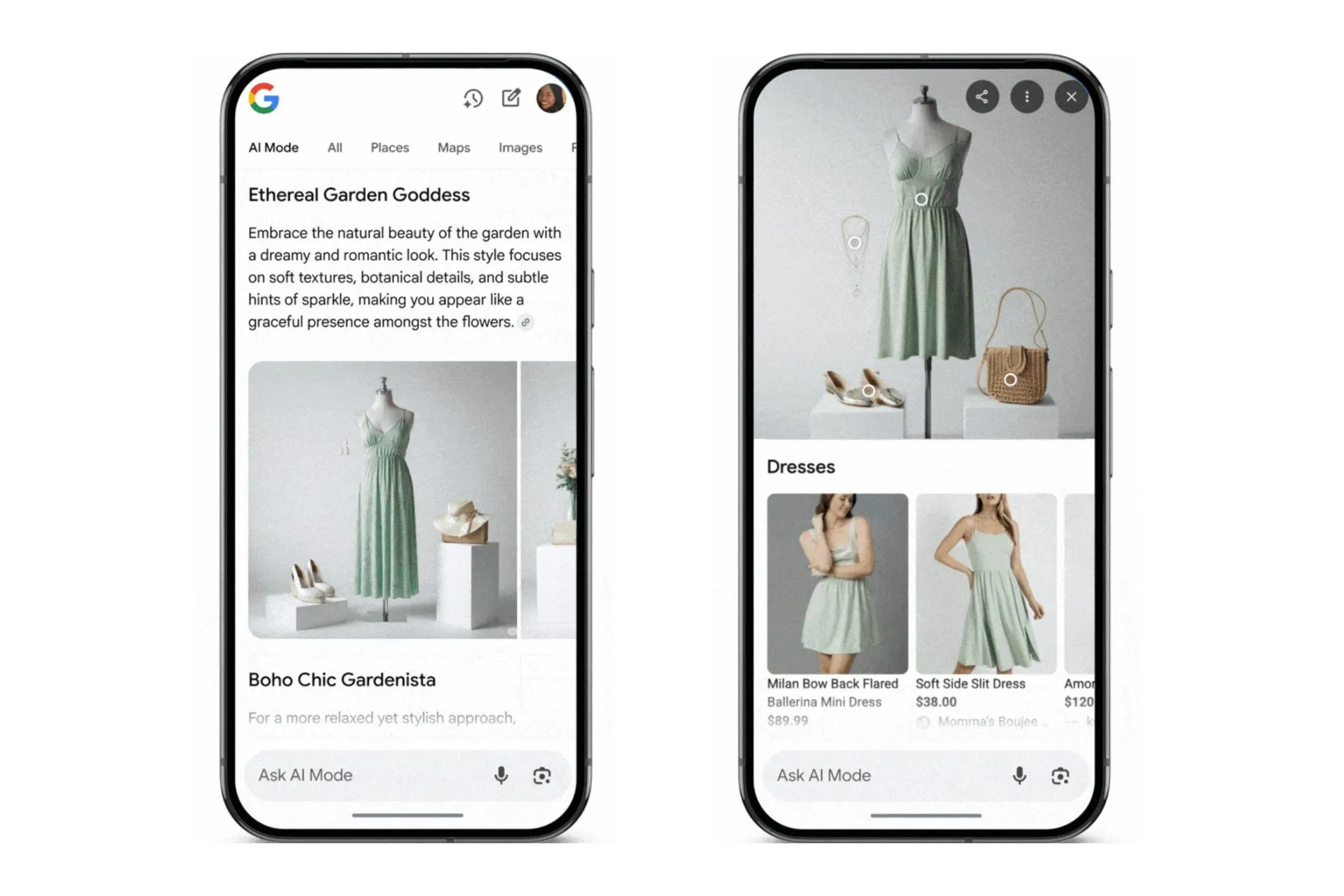 Google Shop With AI interface