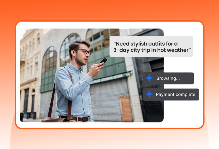 A shopper using agentic AI for buying