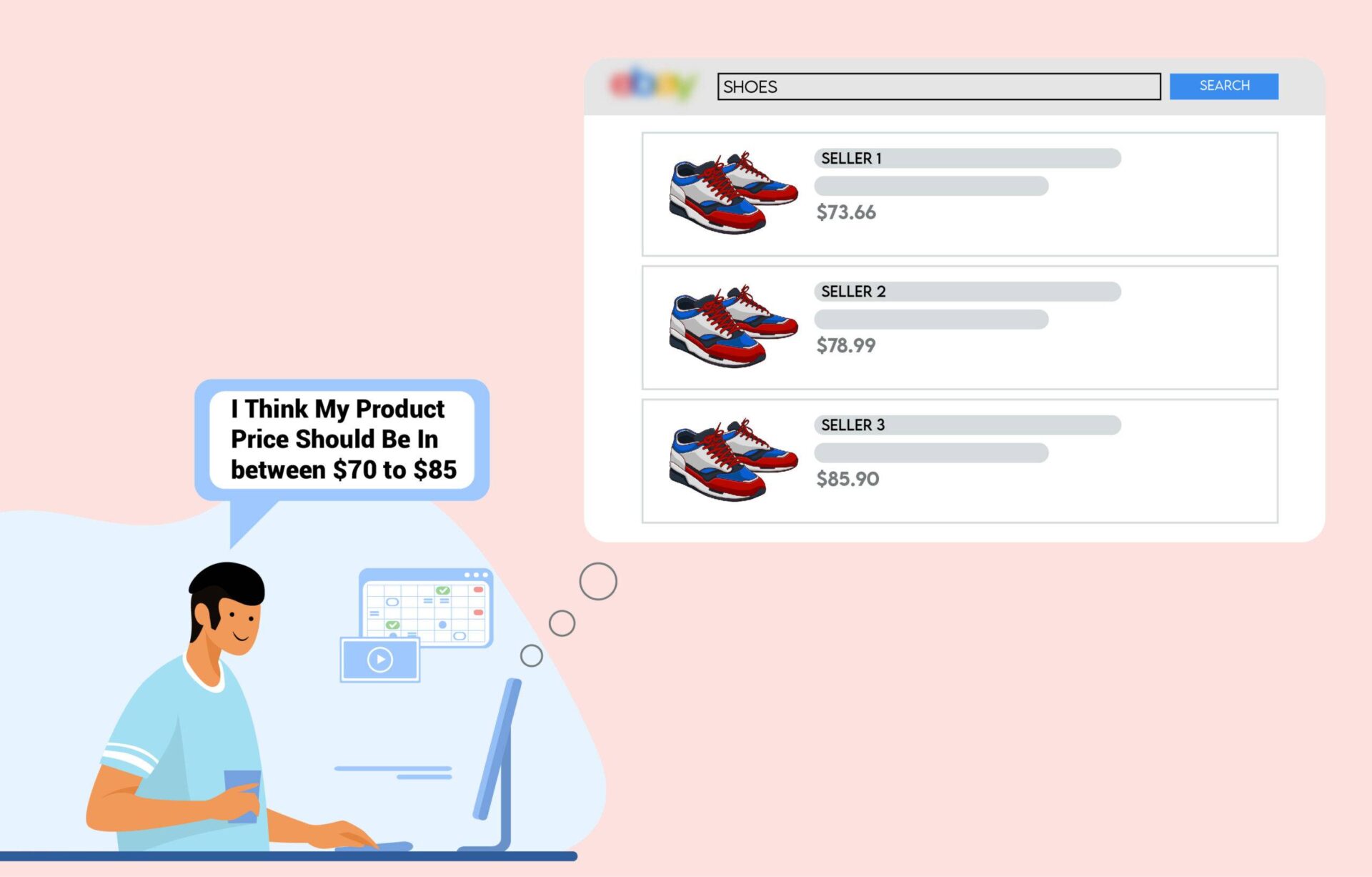 A user researching competitor prices
