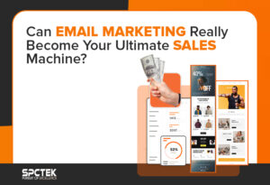 The image shows email marketing as a channel for ultimate sales.