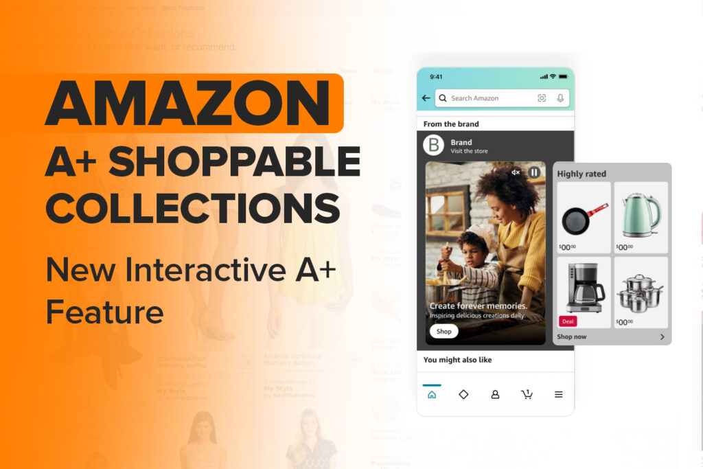 The image shows the Amazon A+ Shoppable Collections carousel.