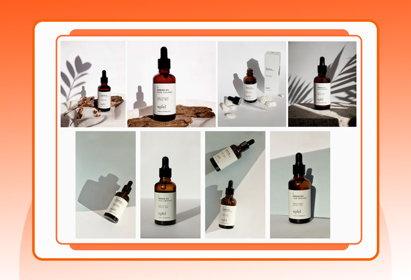 Image shows an example of a product photo for different angles.