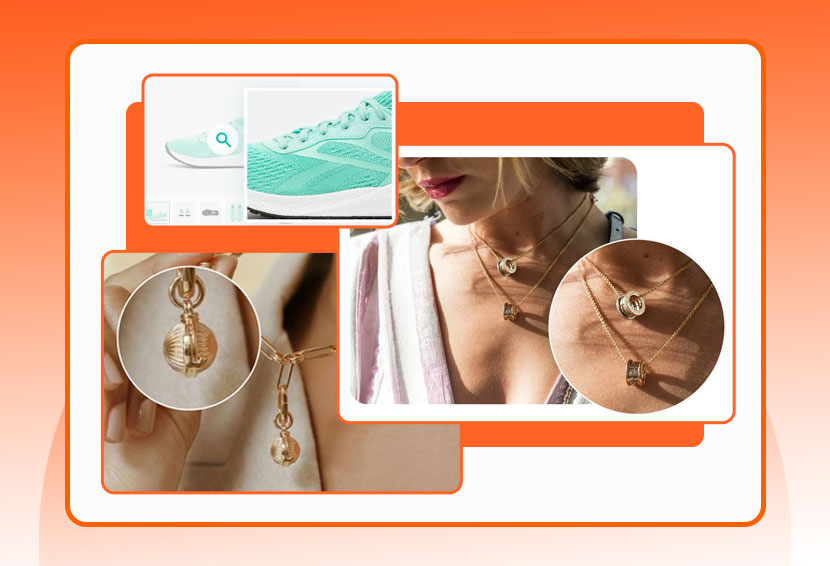 The image shows texture-based close-up product photos