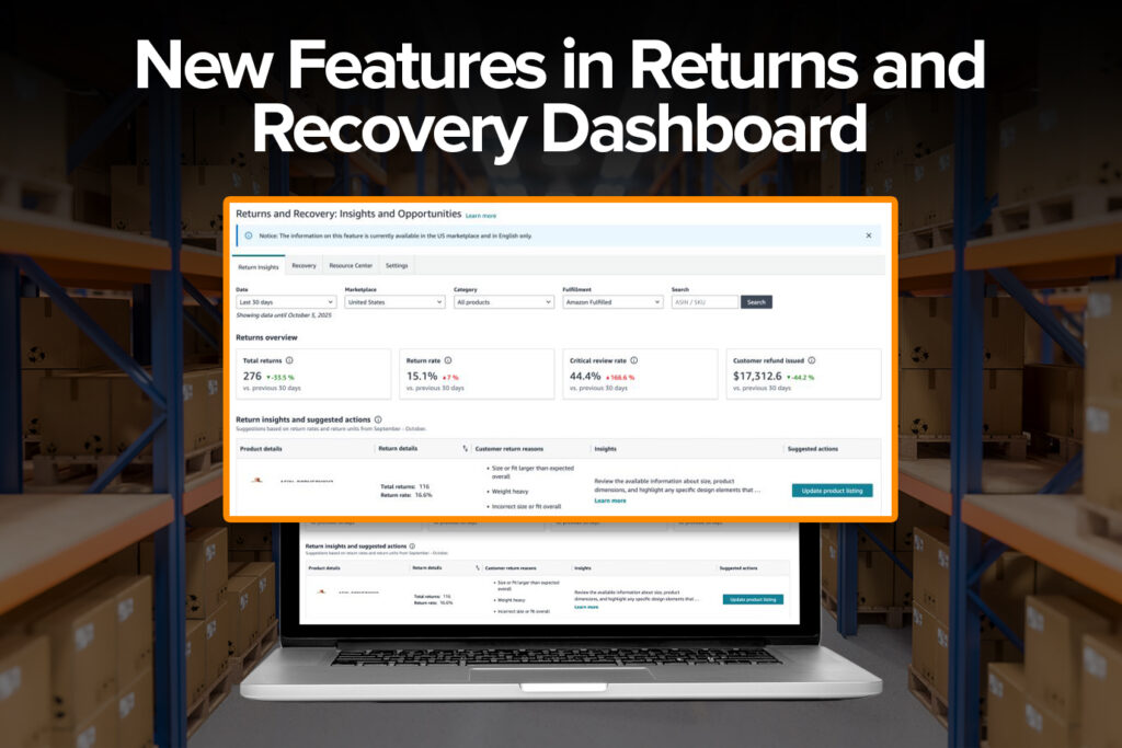Amazon Adds New Features in Returns and Recovery Dashboard