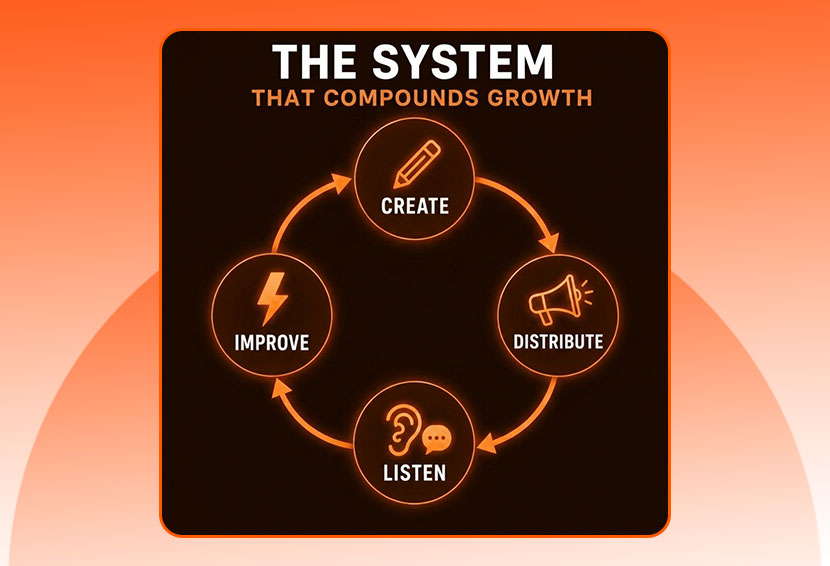 The image shows content marketing system.