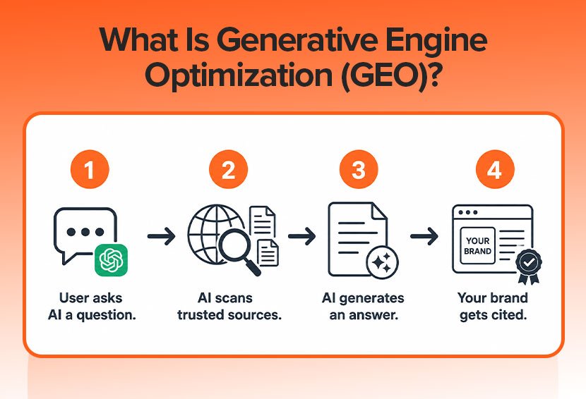 the image shows an infographic showing what is GEO