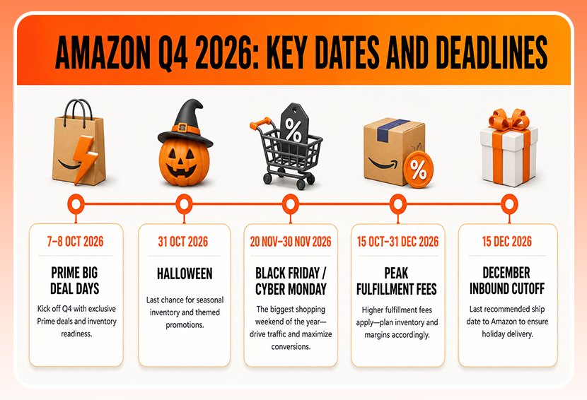 The image shows key Amazon Q4 events.